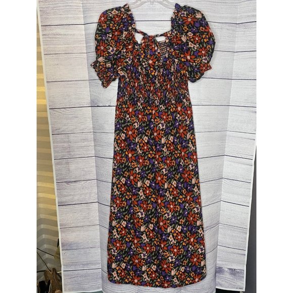 Women's Beach Lunch lounge multi-color‎ short sleeve tie back dress size XS - Picture 2 of 4
